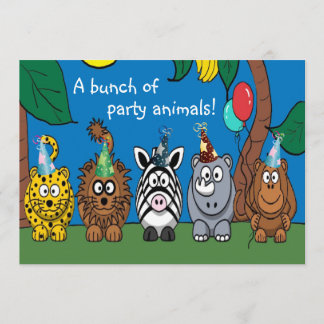 Party Animals Children's Birthday Party Invitation