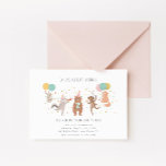 Party Animals Colorful Kids Birthday Party Invitation<br><div class="desc">Invite your friends and family to celebrate your little party animal with this fun,  colorful and exciting birthday party invitation. This design features an adorable bear,  bunny,  fox,  squirrel and deer! With colorful accents we're sure you'll love. Find matching items in our shop.</div>