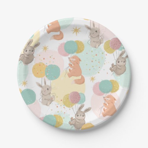 Party Animals Colorful Kids Birthday Party Paper Plates