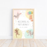 Party Animals Colorful Kids Birthday Welcome Poster<br><div class="desc">Welcome your friends and family to your little party animals birthday celebration with this fun,  colorful and exciting birthday party welcome sign. This design features an adorable fox,  squirrel and deer! With colorful accents and a budget friendly price we're sure you'll love. Find matching items in our shop.</div>