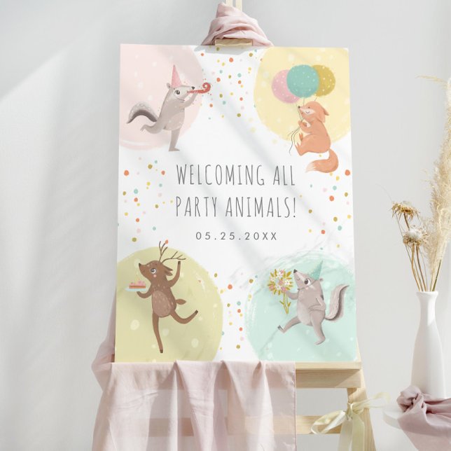 Party Animals Colorful Kids Birthday Welcome Sign (Creator Uploaded)