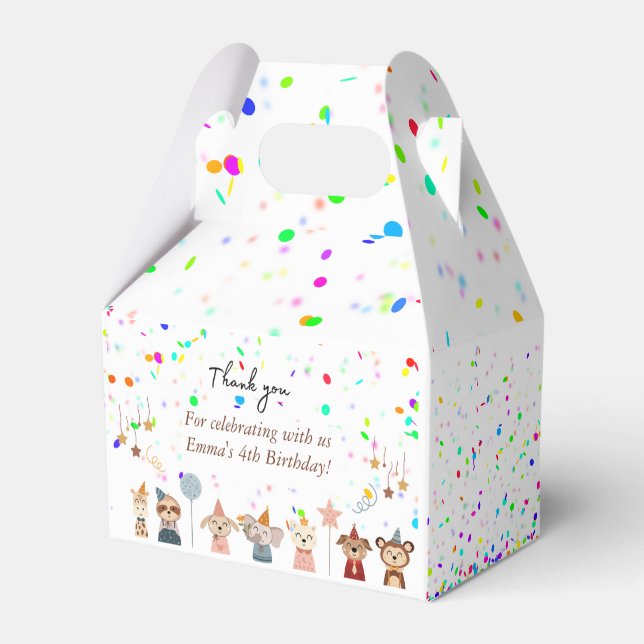 Party Animals Customizable Favor Boxes (Front Side)