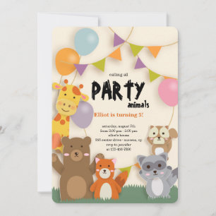 Party Animals Cutouts Invitation