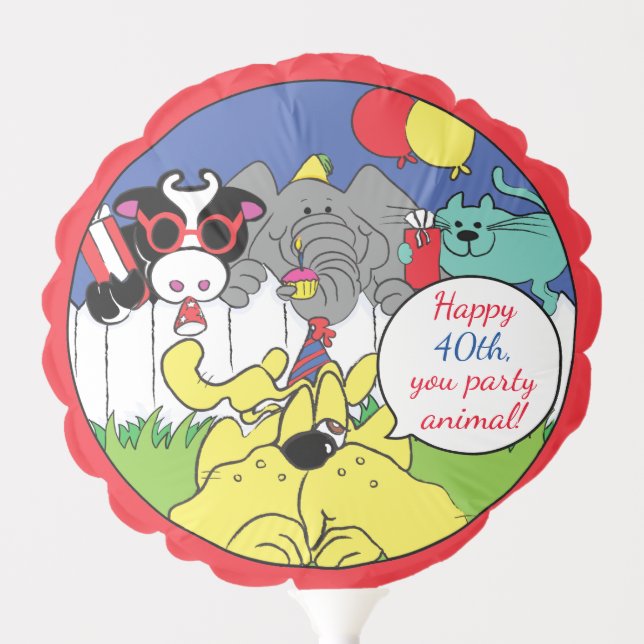 Party Animals Dog Funny Birthday Party Balloon (Front)