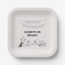 Party animals hand drawn doodle kid's birthday