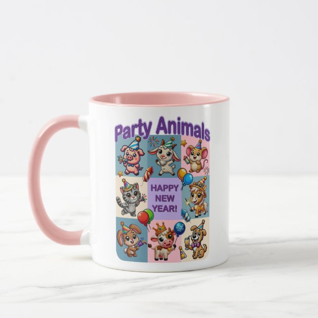 Party Animals "Happy New Year" Mug (Left)