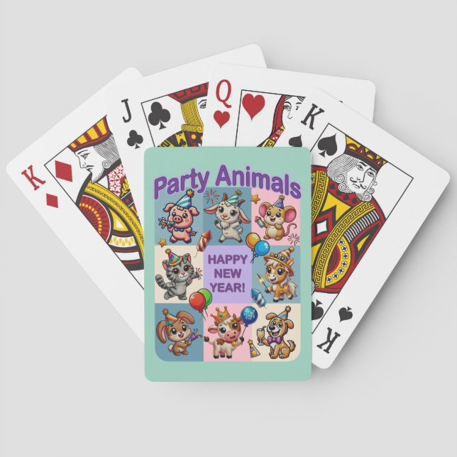Party Animals "Happy New Year" Poker Cards (Back)