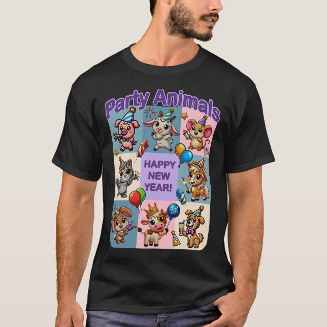 Party Animals "Happy New Year" T-Shirt (Front)