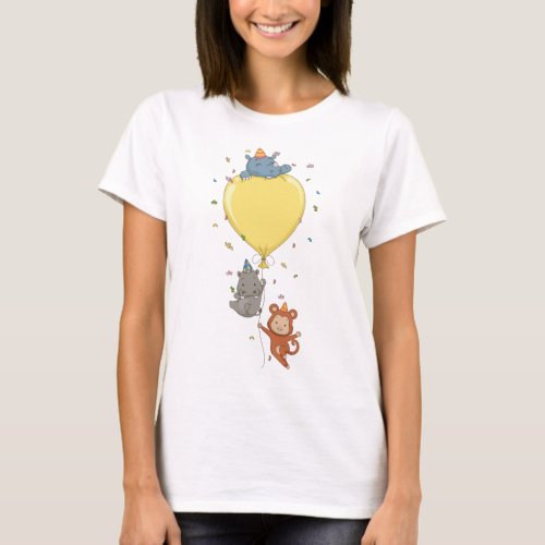 Party Animals Holding A Balloon T_Shirt