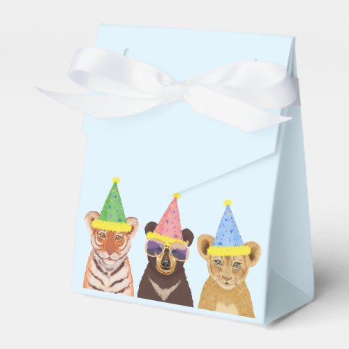 Party Animals Illustration Birthday Thank You  Favor Boxes