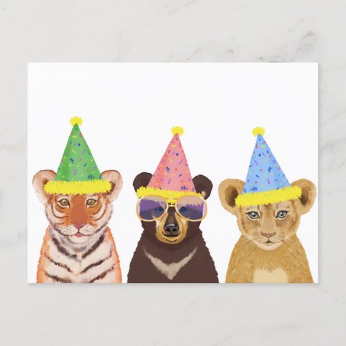 Party Animals Illustration  Postcard