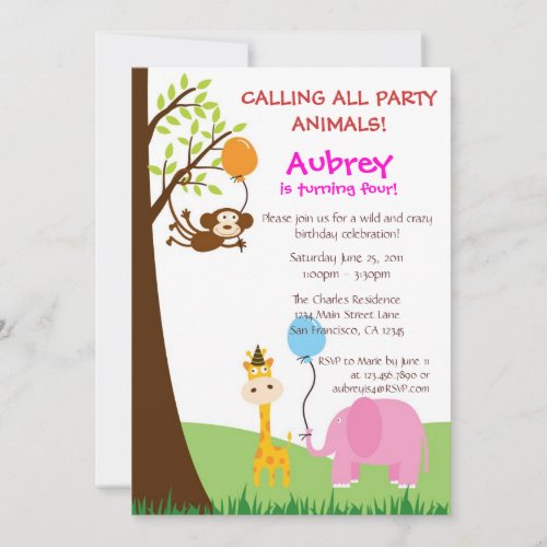 Party Animals Invitation
