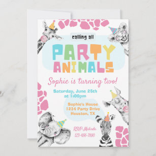 Party Animals Invitation   Party Animals Birthday