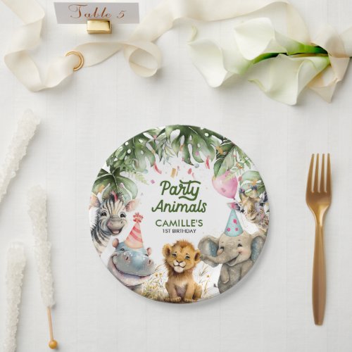 Party Animals Jungle Birthday Personalized Paper Plates