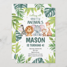 Party Animals Jungle Safari Birthday Invitation