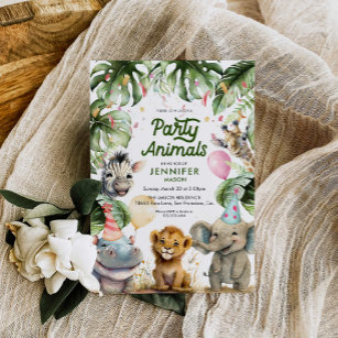 Party Animals Jungle Safari Birthday Invitation