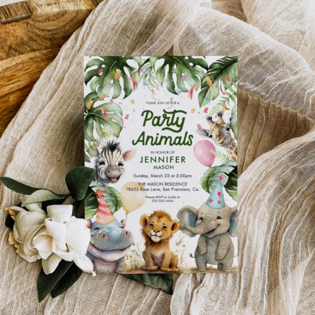 Party Animals Jungle Safari Birthday Invitation (Creator Uploaded)