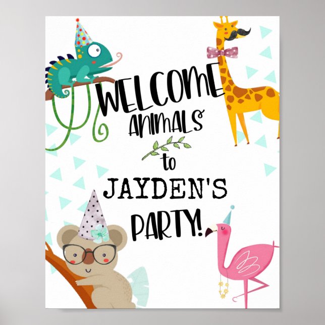 Party Animals, Kids Birthday, Animal party Save Th Poster (Front)