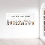Party Animals Kids Birthday Banner<br><div class="desc">Celebrate your little one's birthday in style with this party animal themed banner featuring cute baby animals with party hats.</div>