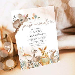 Party Animals Kids Birthday Invitation