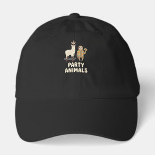 Party Animals Llama & Sloth Skateboard Funny Graph Hat
