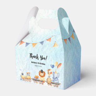 Party Animals on Train Kid Jungle Birthday Party Favor Boxes