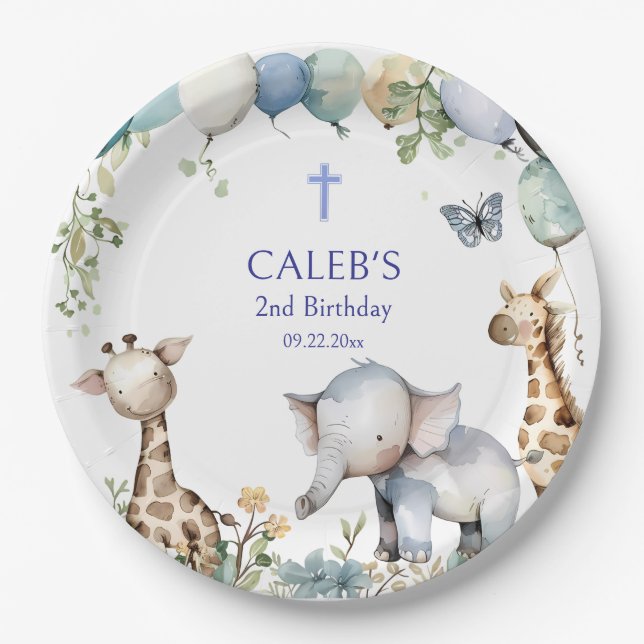 Party Animals Orthodox Children's Birthday Party Paper Plates (Front)