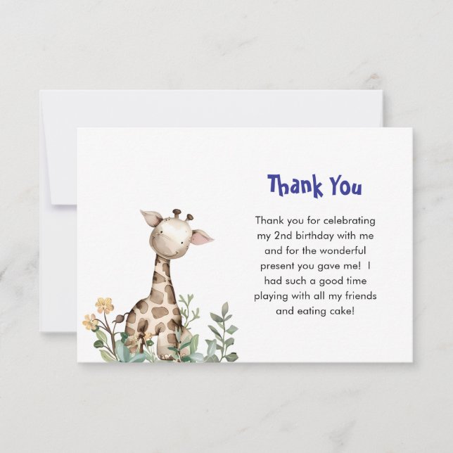 Party Animals Orthodox Children's Birthday Party Thank You Card (Front)