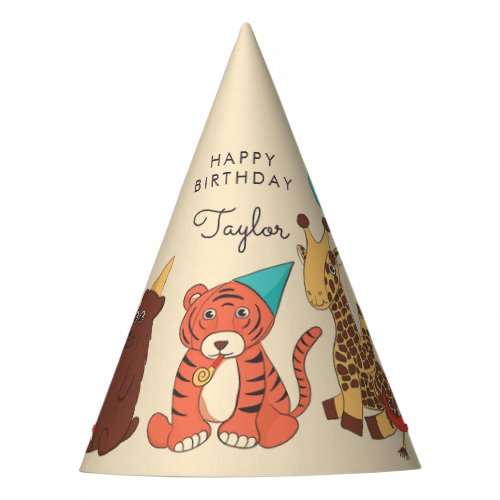 Party Animals Personalized Kids Birthday Hat
