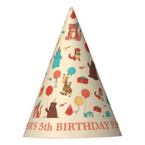 Party Animals Personalized Kids Birthday Hat