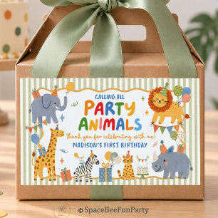 Party Animals Safari Birthday Box Label