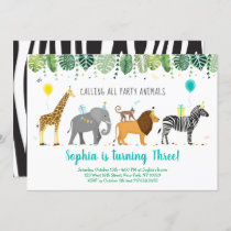 Party Animals Safari Birthday Invitation