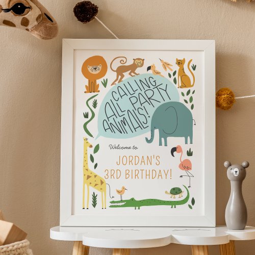 Party Animals Safari Birthday Party Welcome Sign