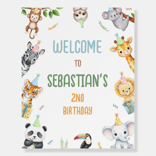 Party Animals Safari Birthday Welcome Sign