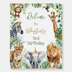 Party Animals Safari Birthday Welcome Sign