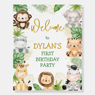 Party Animals Safari Birthday Welcome Sign