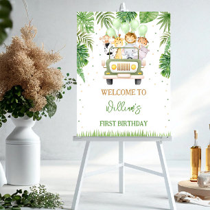 Party Animals Safari Birthday Welcome Sign