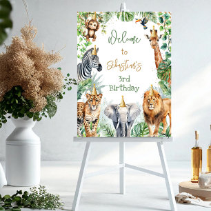 Party Animals Safari Birthday Welcome Sign