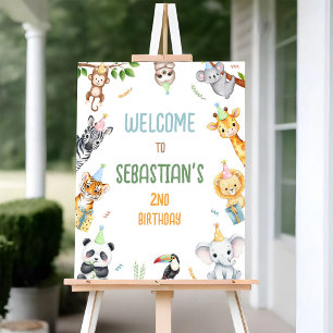 Party Animals Safari Birthday Welcome Sign