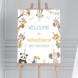 Party Animals Safari Birthday Welcome Sign