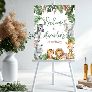 Party Animals Safari Birthday Welcome Sign