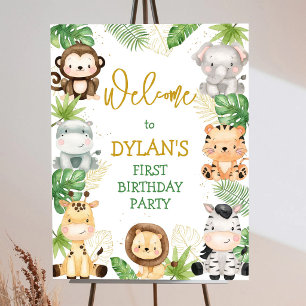 Party Animals Safari Birthday Welcome Sign