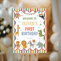 Party Animals Safari Birthday Welcome Sign