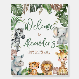 Party Animals Safari Birthday Welcome Sign