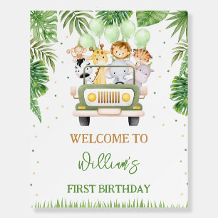 Party Animals Safari Birthday Welcome Sign