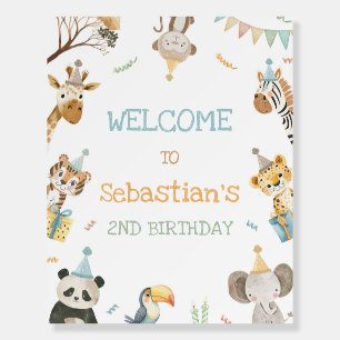 Party Animals Safari Birthday Welcome Sign