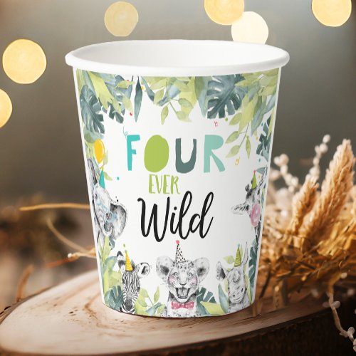 Party Animals Safari Four Ever Wild Boy Birthday Paper Cups