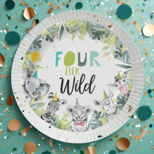 Party Animals Safari Four Ever Wild Boy Birthday Paper Plates
