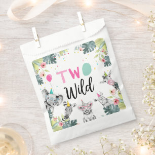 Party Animals Safari Girl Two Wild Second Birthday Favor Bag