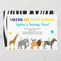 Party Animals Safari Jungle Birthday Invitation